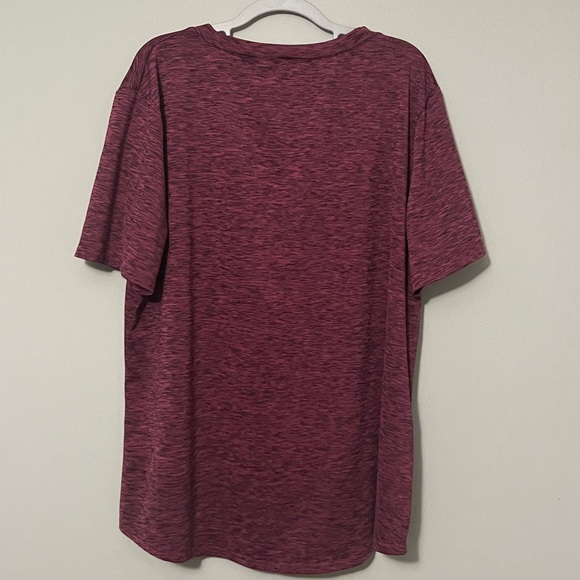 Heathered Maroon Athletic V-Neck 3X Plus - Picture 2 of 3